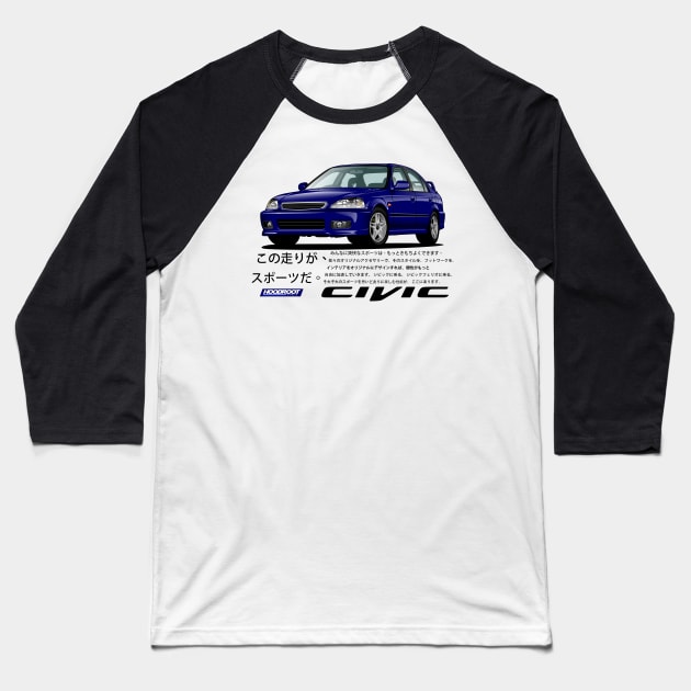 6th GEN CIVIC SEDAN EK EK4 FERIO JDM Baseball T-Shirt by hoodroot